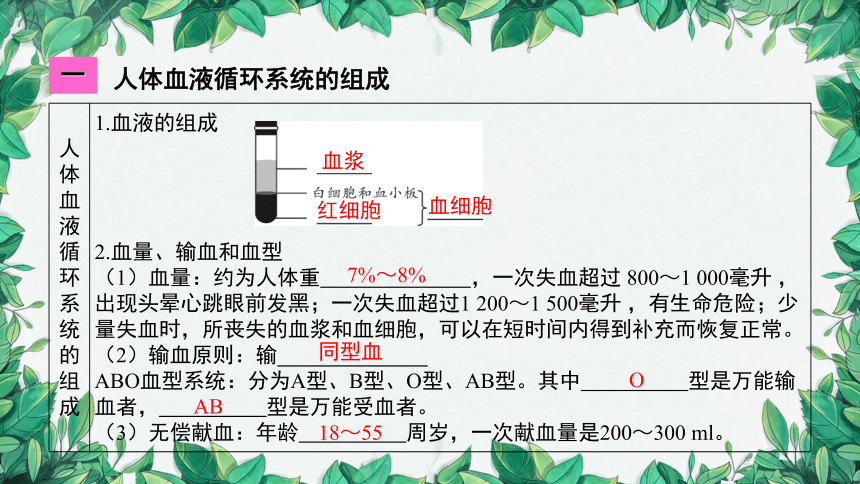 2023年中考生物复习 课题二 人体内物质的运输课件(共36张PPT)