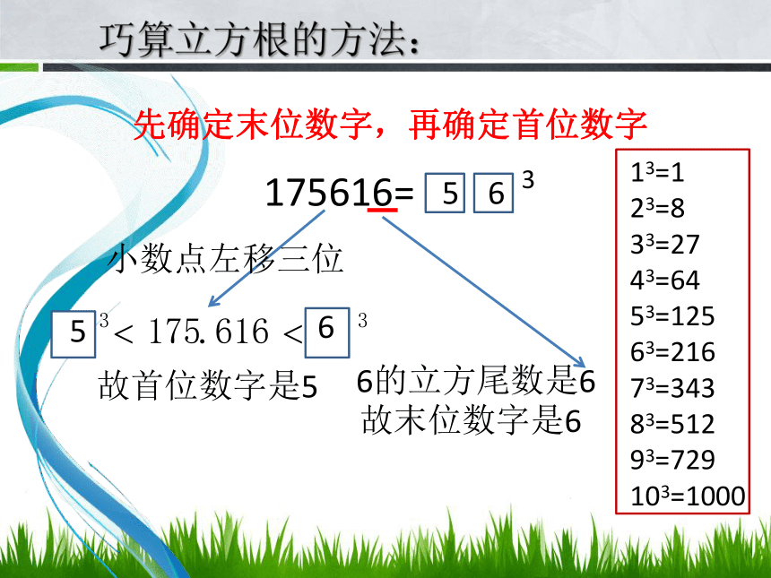 湘教版（2012）初中数学八年级上册3.2 两位整数的立方 巧算立方根 课件（共16张pp）