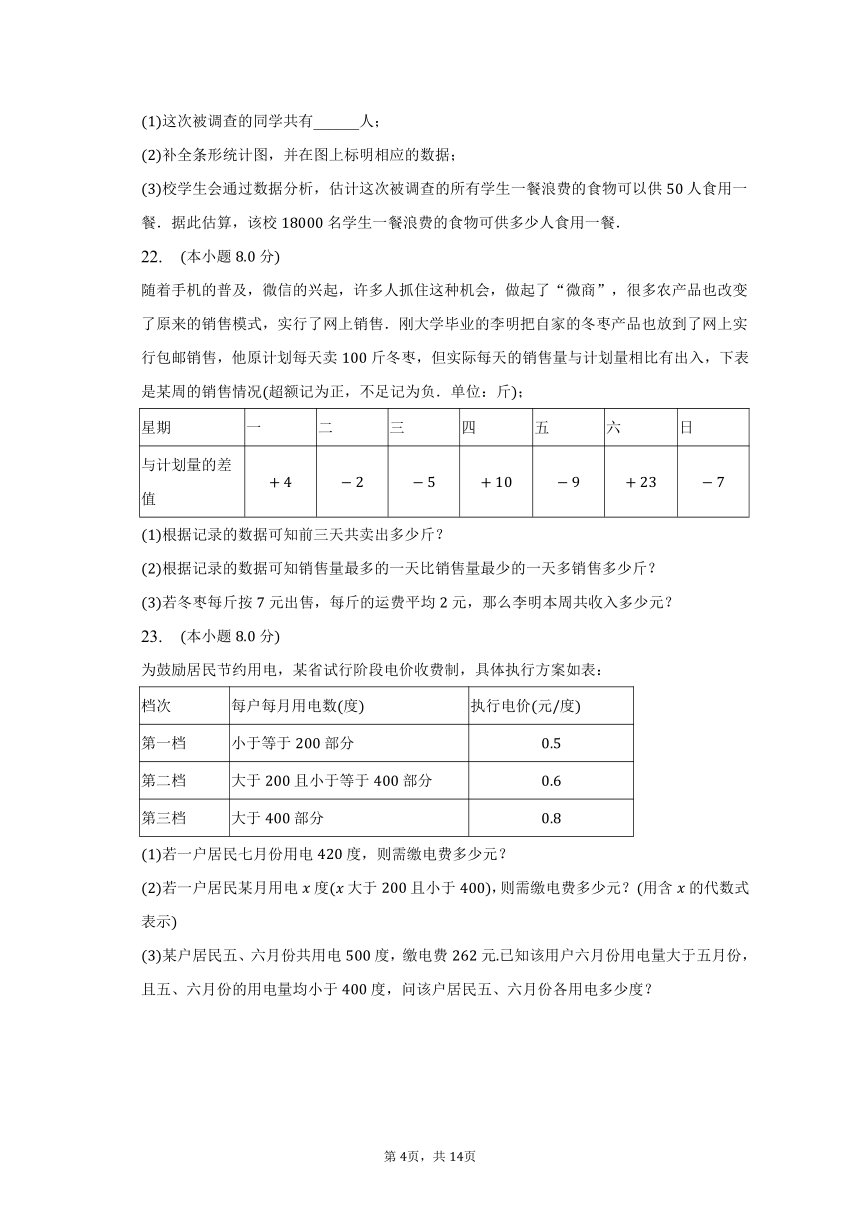 2022-2023学年山东省菏泽市定陶区七年级（上）期末数学试卷（含解析）