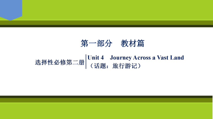 2023届高考一轮复习单元词汇短语复习：人教版（2019）选择性必修二Unit 4  Journey  Across  Vast  Land（63张PPT）