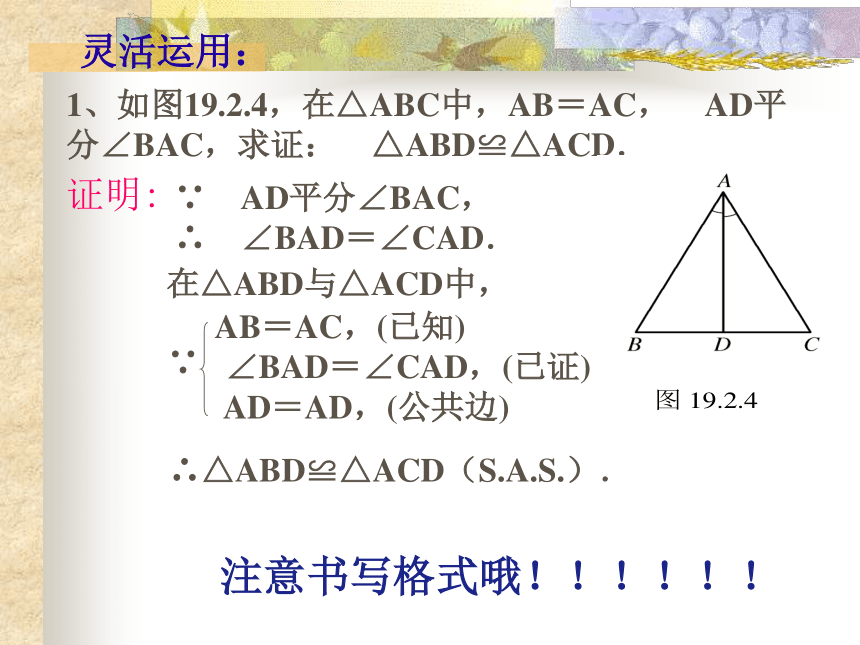 华东师大版数学八年级上册 13.2.3 边角边课件(共20张PPT)