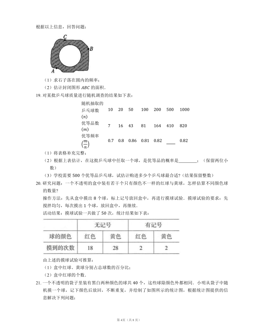 北师大版九年级上 3.2 用频率估计概率 同步练习(Word版含答案)