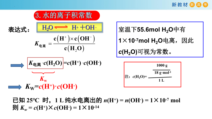 高中化学人教版2019选择性必修1 3.2.1 水的电离（共23张ppt）