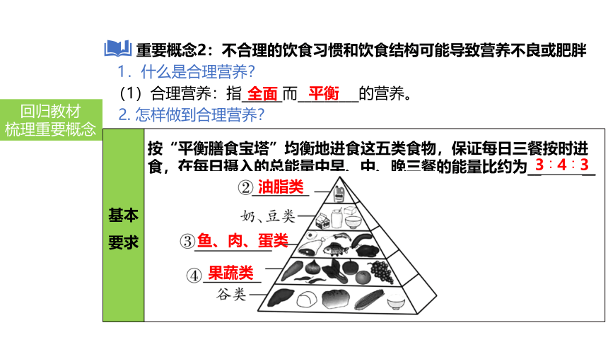 2024中考一轮复习：第13讲 食物中的营养物质、合理营养与食品安全课件(共16张PPT)