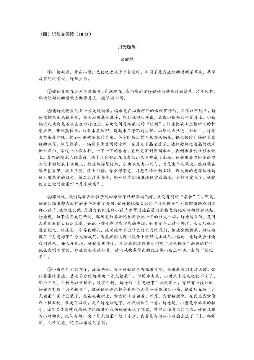 湖北省宜城市2021年中考冲刺模拟训练语文试题（二）（含答案）