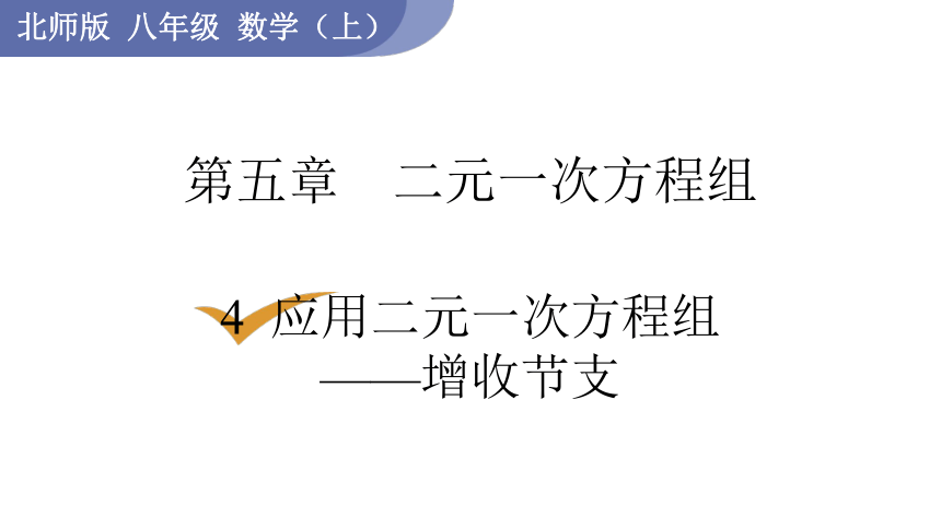 5.4 应用二元一次方程组——增收节支  课件（共14张PPT）