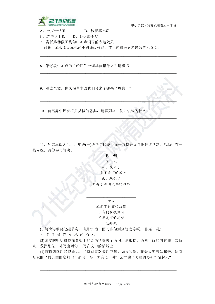 5 我看 同步练习（含答案）