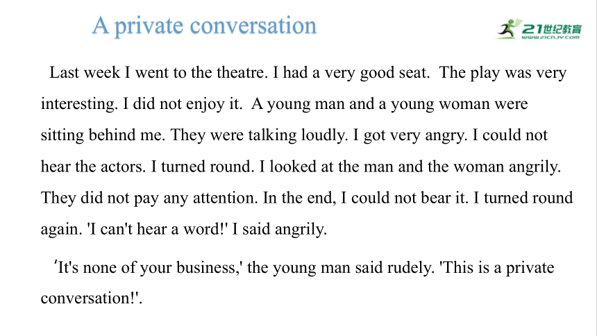 新概念英语第二册Lesson 1  A private conversation课件（53张PPT无素材）