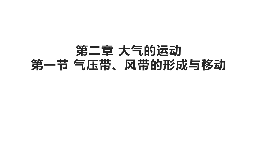 第三章 大气的运动  第一节 气压带、风带的形成和移动 课件（共29页）