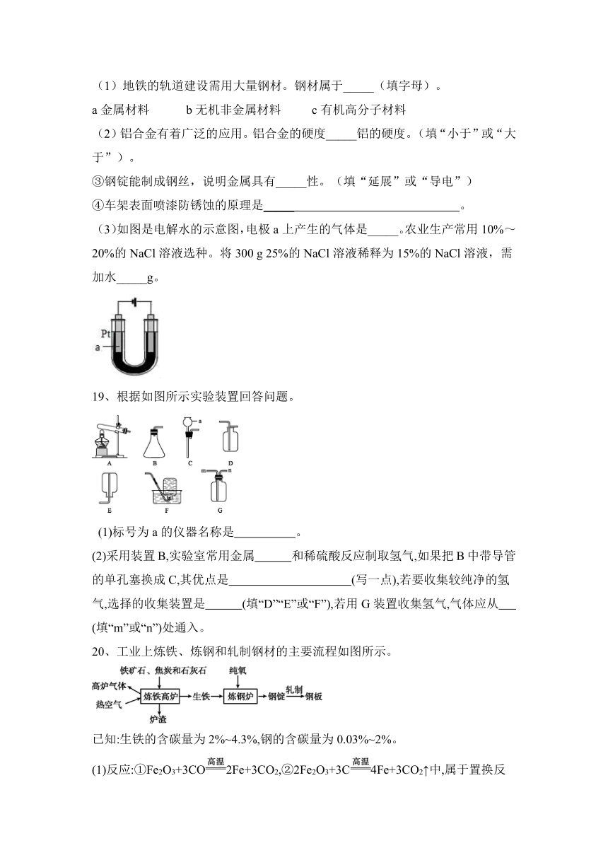 2022秋沪教版（全国）九上第5章：金属的冶炼与利用习题（word版有答案）