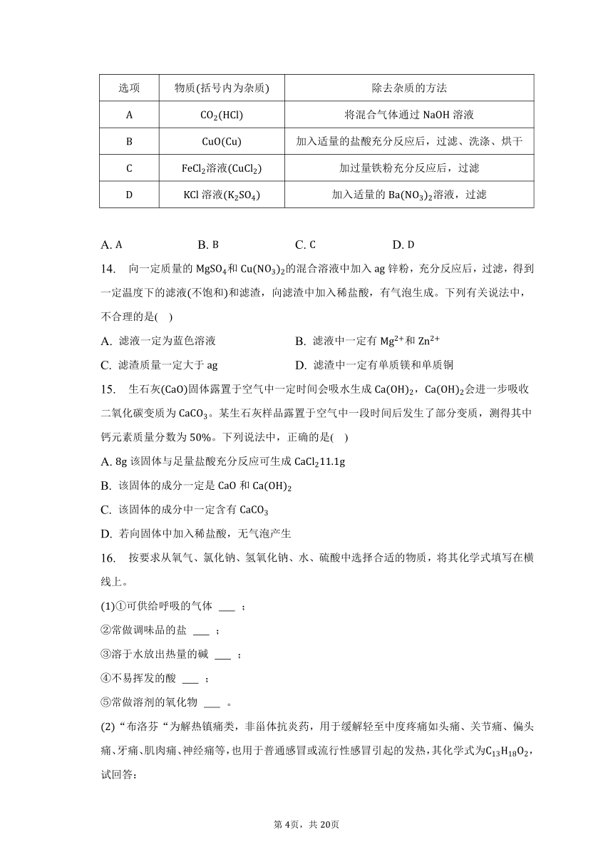 2022-2023学年山东省济南市天桥区九年级（下）开学考化学试卷（含解析）