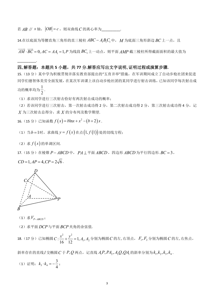 2024届高三二轮复习联考（一）数学试题（新高考）（含解析）