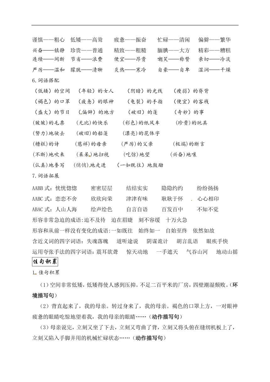 统编版五年级语文上册第六单元知识点汇总PDF版