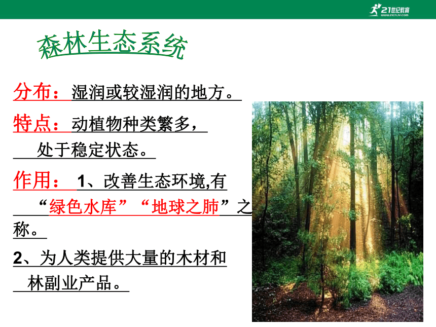 人教版七年级生物上册同步课堂系列1.2.3生物圈是最大的生态系统 (备课件 )(共29张PPT)