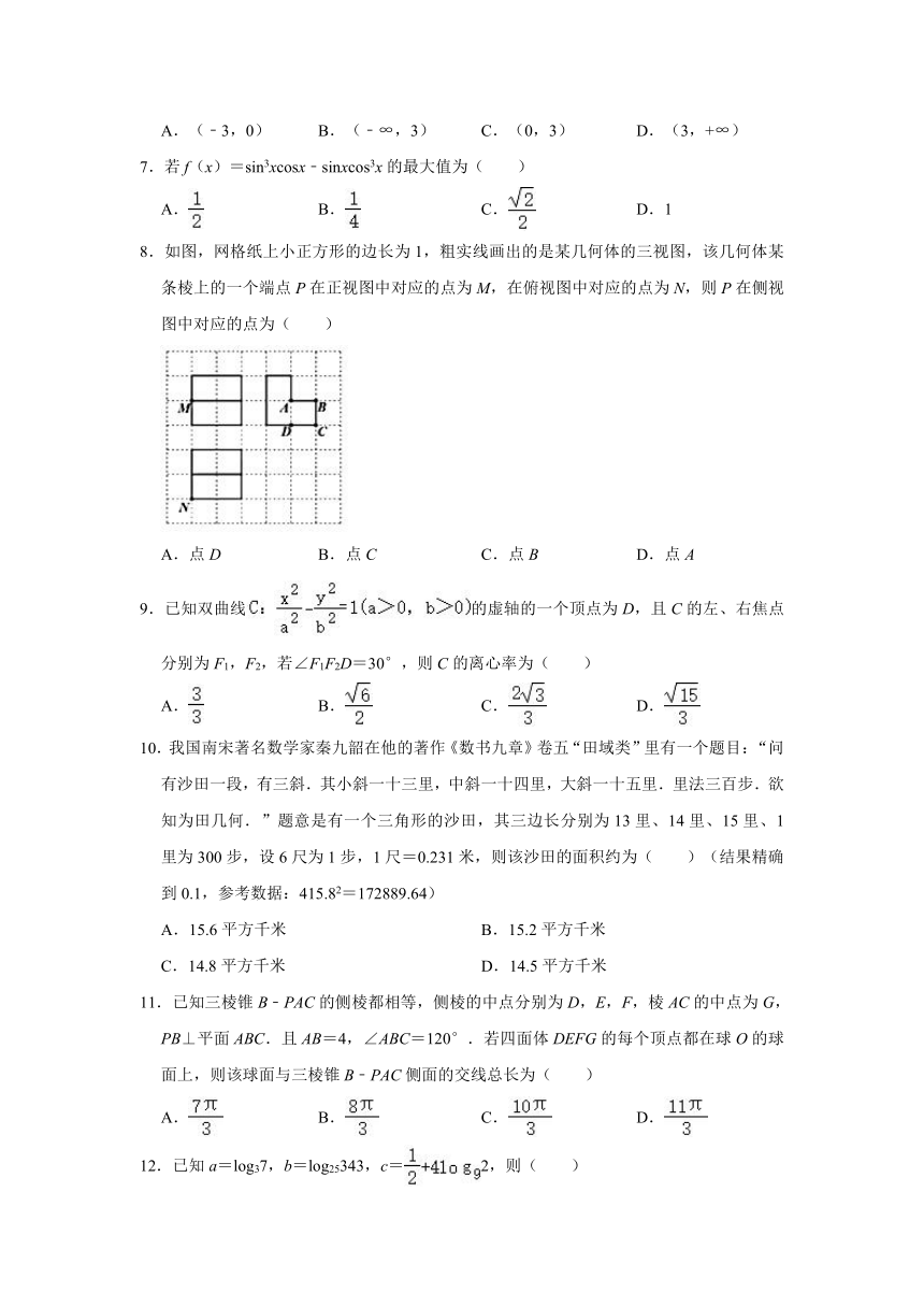 2021年陕西省榆林市高考数学第二次测试试卷（文科）（Word版含解析）
