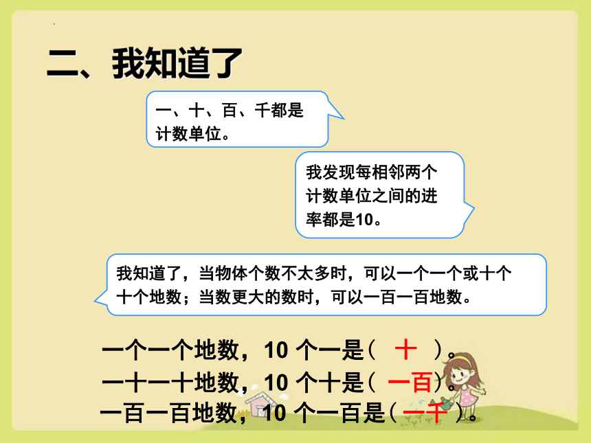 人教版二年级数学下册 1000以内数的认识（课件）(共15张PPT)