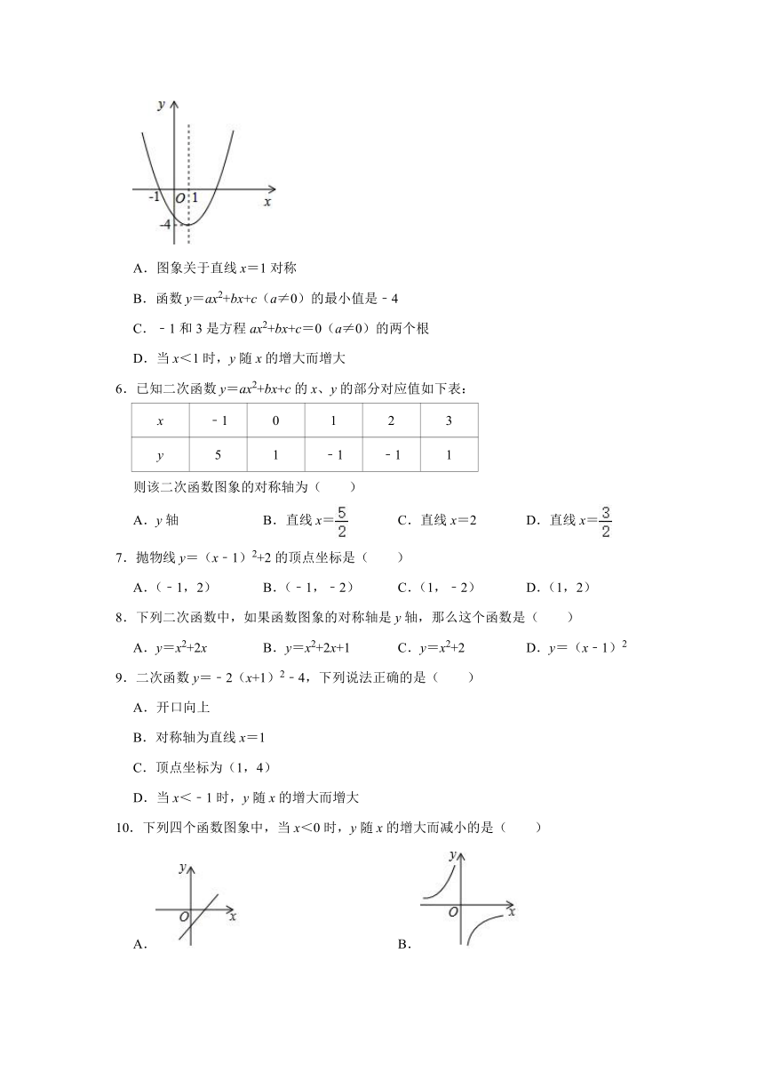 鲁教版（五四制） 九年级数学上册 3.3 二次函数y=ax2的图象与性质同步练习 (word版 含解析)