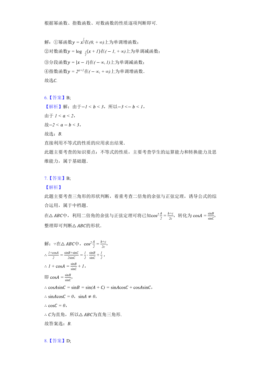 人教A版（2019）必修第一册《3.2.1 单调性与最大（小）值》同步练习（含解析）