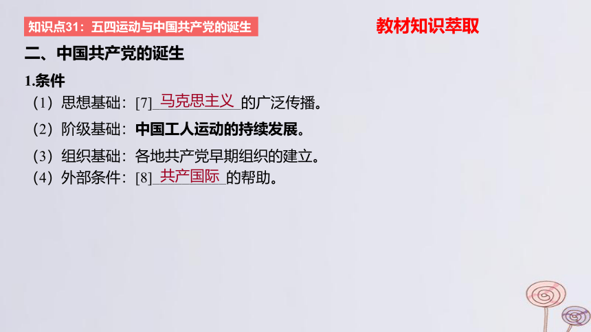 2024版高考历史一轮复习 教材基础练 第六单元 从辛亥革命到新民主主义革命的兴起 第2节 中国共产党成立与新民主主义革命兴起 课件(共73张PPT)