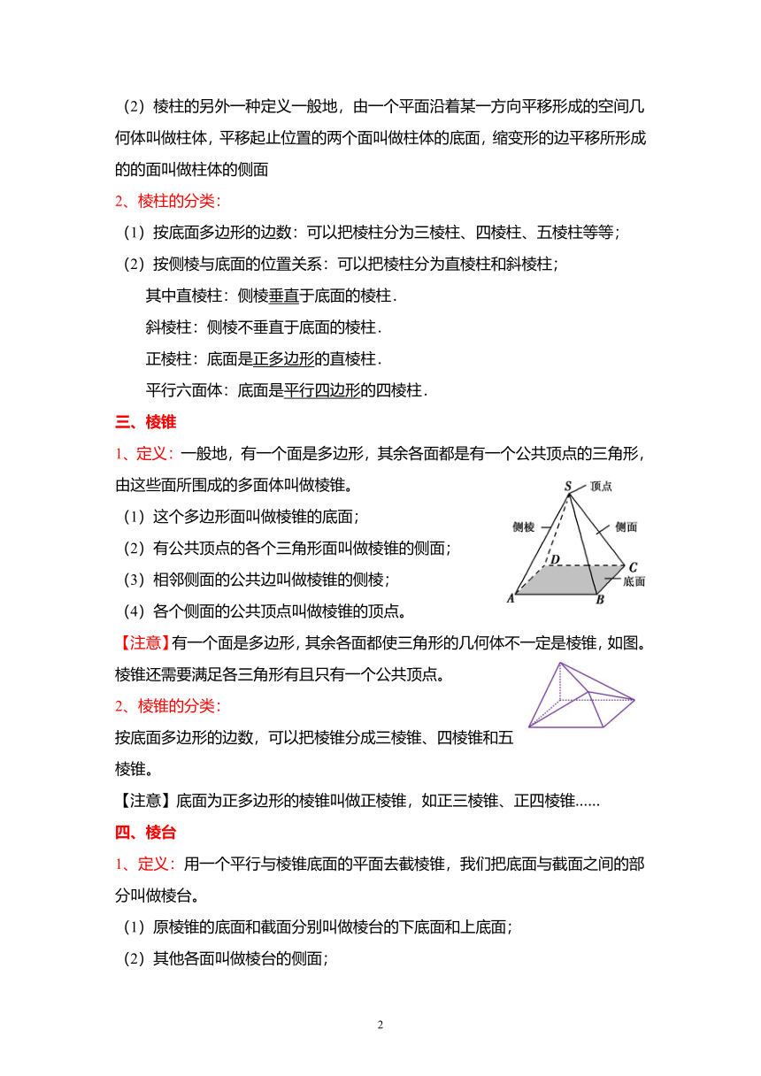 2023届高三数学高考复习知识点：立体几何 素材