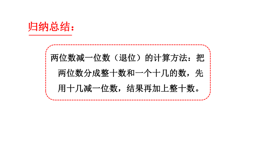 小学数学苏教版一年级下6.2两位数减一位数（退位）课件（34张PPT)