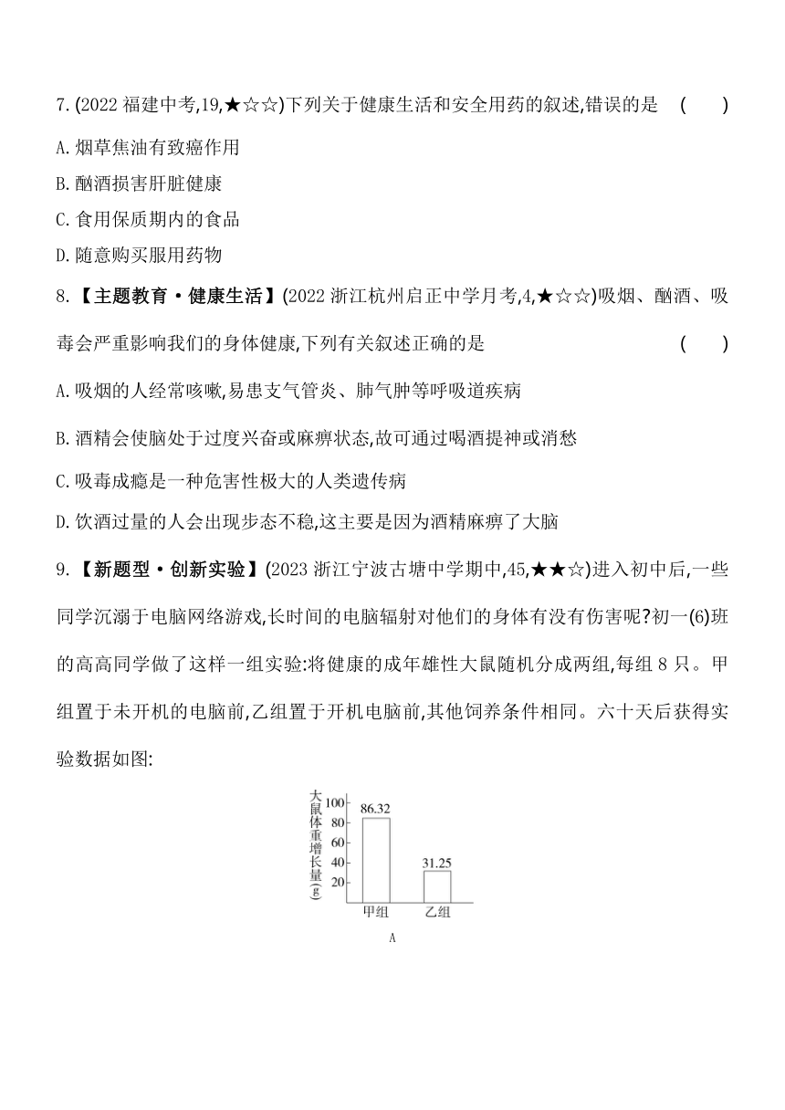 3.6 健康生活 同步练习（含解析）