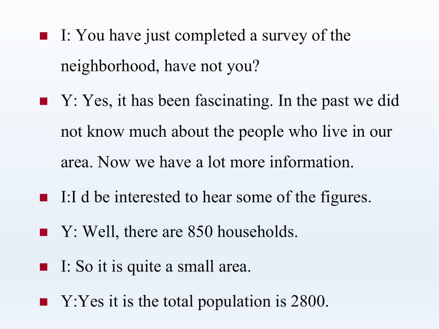 外研版必修1Module 4 A Social Survey -- My Neighbourhood Period 4 Listening and vocabulary&writing&everyda