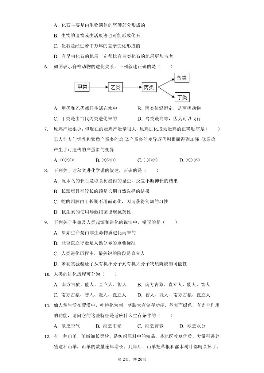 2020-2021学年山东省菏泽市鄄城县八年级（下）期中生物试卷（word版含解析）