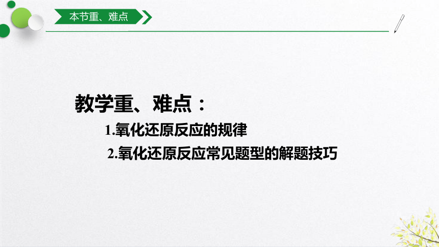 2021-2022学年上学期高一化学人教版（2019）必修第一册第1章第3节氧化还原反应（25张ppt）