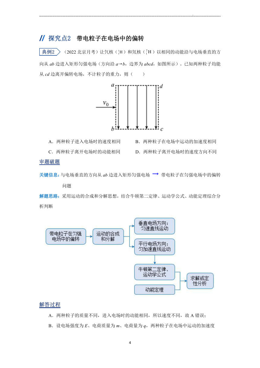 电场与磁场——带电粒子在电场中的加速与偏转(学案)-2023年新高考物理二轮复习专题讲义