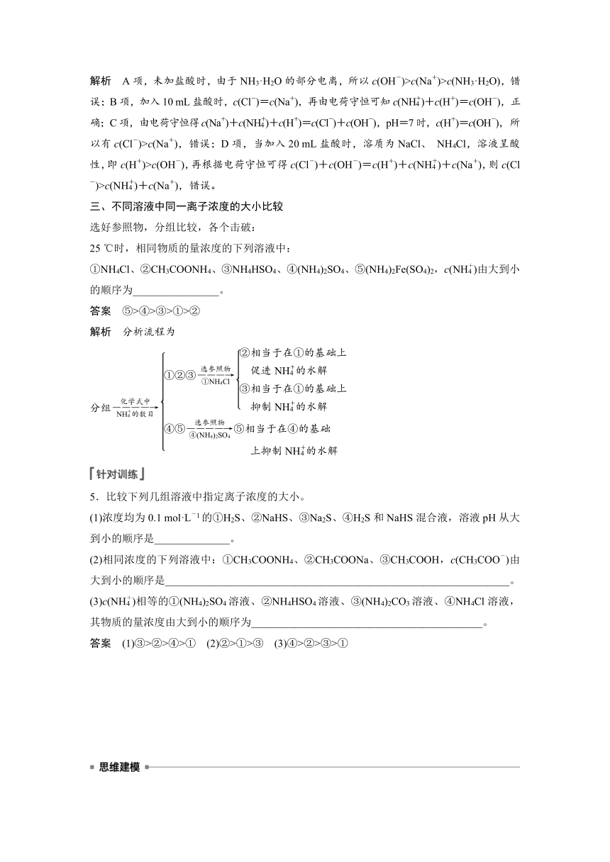 2023年江苏高考 化学大一轮复习 专题8 第三单元 第2讲　溶液中“粒子”浓度关系（学案+课时精练 word版含解析）