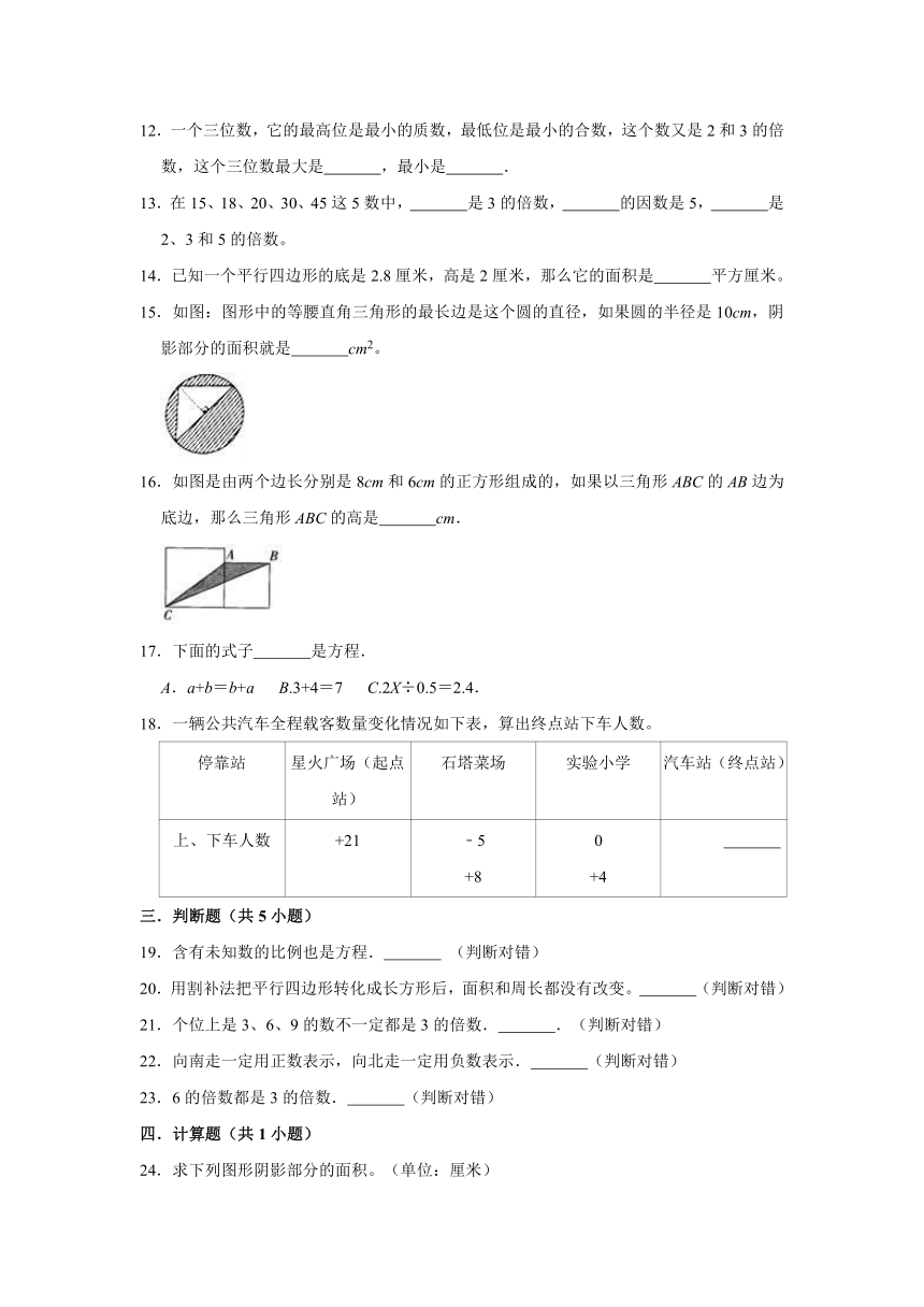 青岛版五四学制2020-2021学年四年级下册数学期中考试试卷（含解析）