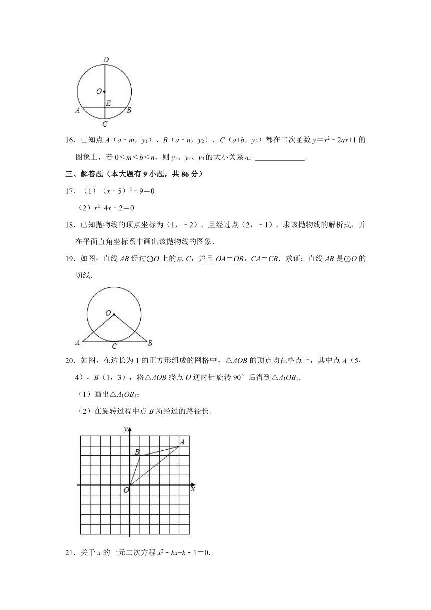 2020-2021学年福建省厦门市同安区九年级（上）期中数学试卷（Word版 含解析）