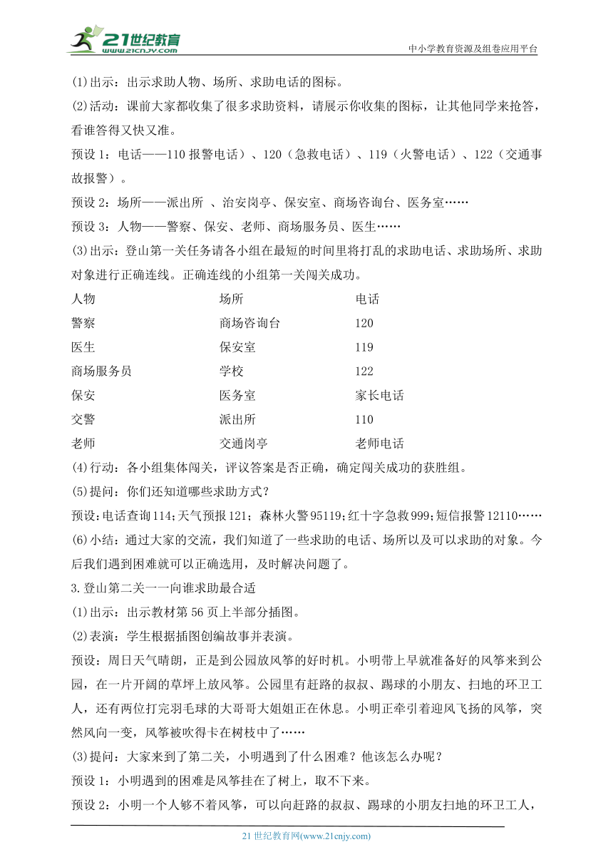 【核心素养目标】部编版道德与法治一年级下册第14课 请帮我一下吧 第2课时(教案)