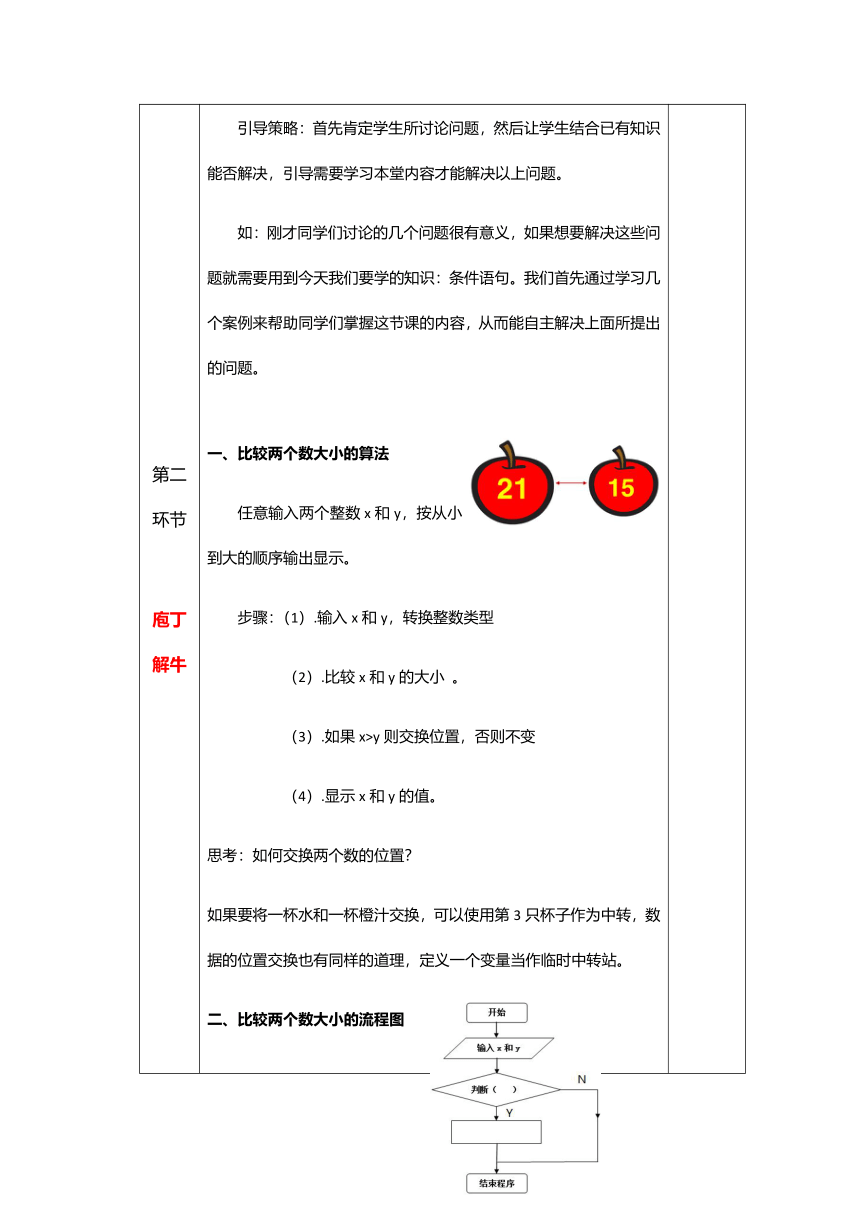 第6课 条件语句 教案 青岛版初中信息技术第三册