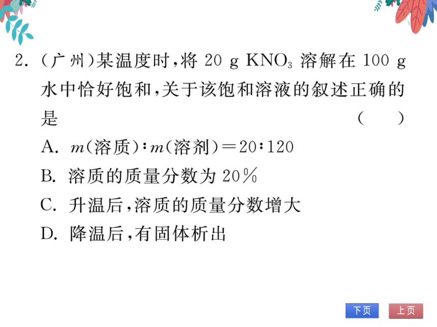 【人教版】化学九年级下册-第九单元 专题三 有关溶质质量分数的计算 (习题课件)