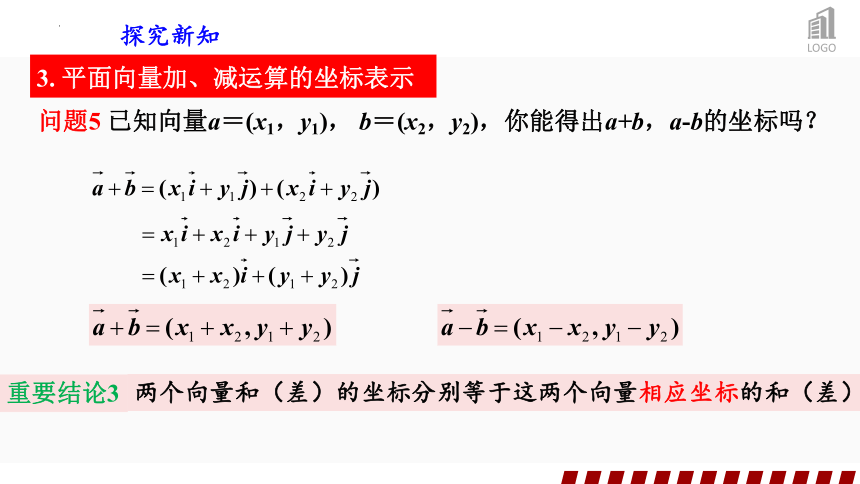 6.3.3平面向量加、减运算的坐标表示  课件(共10张PPT)