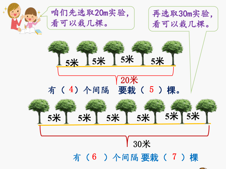 植树问题（课件）-五年级上册数学人教版(共21张PPT)