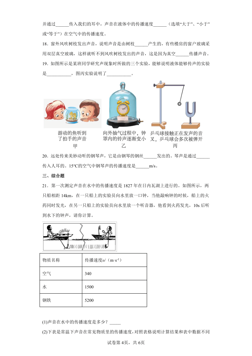 苏科版八年级上册1.1声音是什么 同步练习（有解析）