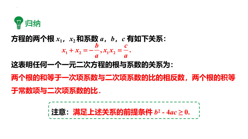 22.2.5一元二次方程的根与系数的关系课件(共20张PPT)2022-2023学年华东师大版九年级数学上册