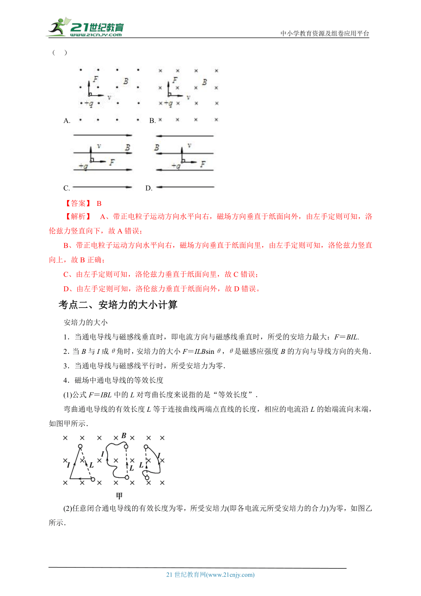 高中物理人教版（2019）选修二 1.1磁场对通电导线的作用力 同步学案