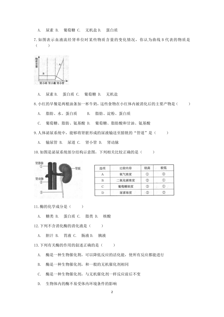 【单元检测】2022-2023学年上学期浙教版九年级科学卷（十三）第四章  代谢与平衡(综合A)【word，含答案】