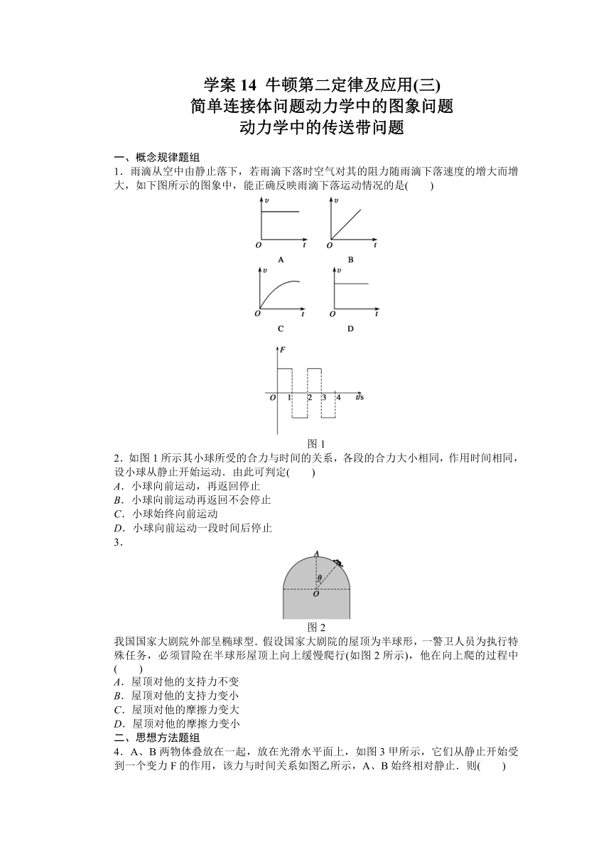 高考物理一轮复习学案 14牛顿第二定律及应用(三)（含答案）