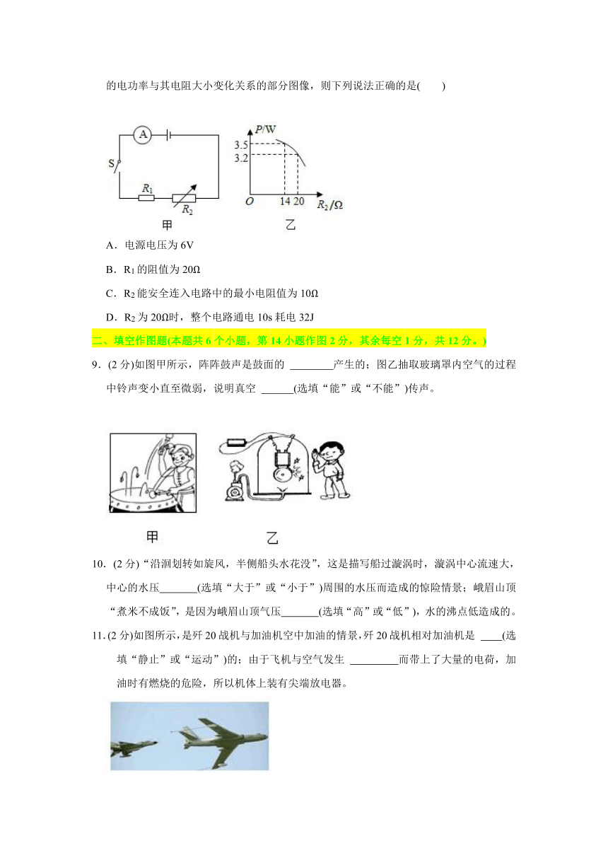 2021年重庆市中考物理（A卷）真题试卷（含答案解析）