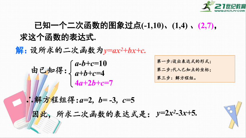 21.2.3 二次函数表达式的确定 课件（共31张PPT）