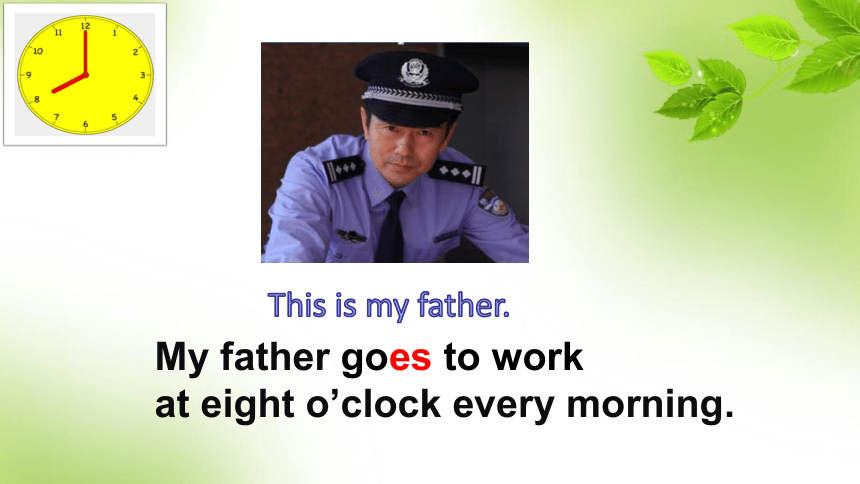 Module7 Unit1 My father goes to work at eight o’clock every morning 课件（26张PPT）