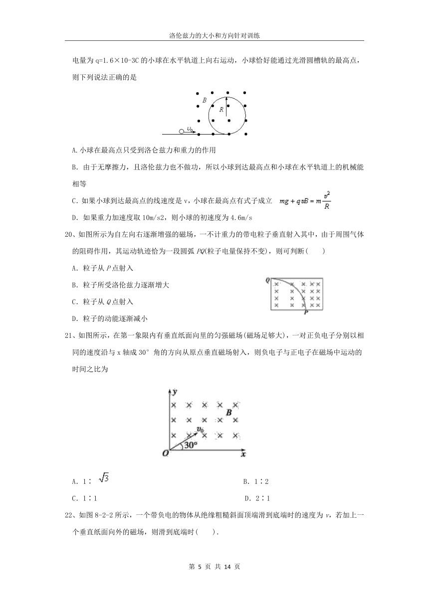 人教版高二物理选修3-1第3章磁场第5节运动电荷在磁场中的受力