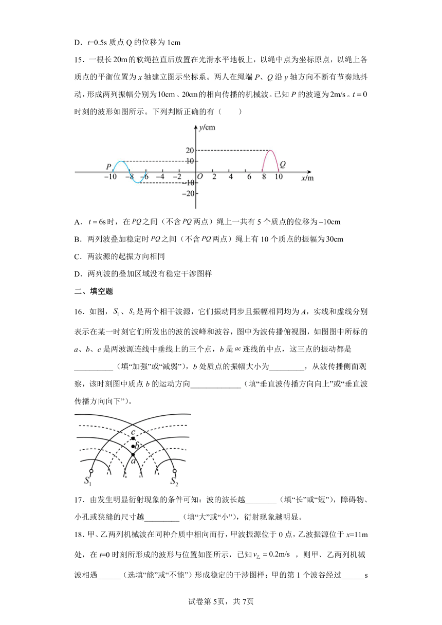 3.3波的干涉和衍射  练习（word版含答案）