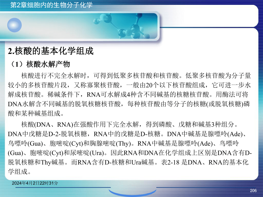 2.5核酸化学 课件(共47张PPT）- 《环境生物化学》同步教学（机工版·2020）