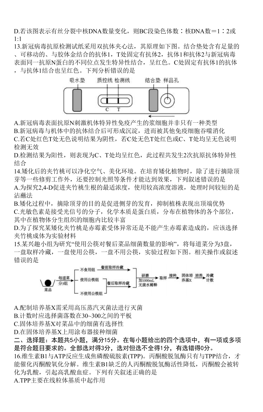 2023届辽宁省葫芦岛市普通高中高三下学期第二次模拟考试生物学试题（Word版含答案）